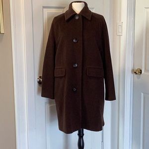 MaxMara Dark Brown Wool Cashmere Blend Coat - made In Italy - size US 12